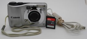 Canon Powershot A1200 12.1MP Digital Camera Silver + SD Card - Tested/Working ✅