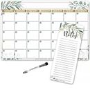 2024 Fridge Calendar Magnetic Dry Erase WhiteBoard, 15x10 in Refrigerator Greenery Calendar,Daily Organizer Home and Office Organization, Monthly Weekly Shopping to-Do List, Dry Erase Marker