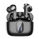 Wireless Earbuds Bluetooth Headphones Active Noise Cancelling Earbuds Hi-Fi Stereo Ear Buds LED Power Display in-Ear Headphones with Charging Case Earphones for iPhone Android,Music Game (Black)