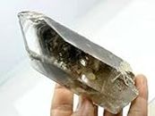 410g AAA+++ Natural Black Ghost Pyramid Transparent Crystal Point Specimen