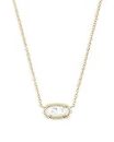 Kendra Scott Elisa Short Pendant Necklace for Women, Dainty Fashion Jewelry, 14k Gold-Plated, Ivory Mother of Pearl