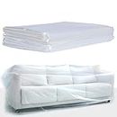 ToKinCen sofa cover 3 seater,sofa protective bag cover, plastic sofa cover, transparent sofa dust cover, water resistance, large heavy furniture bed sofa protector 300 x 200cm (2 pieces)