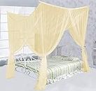 Anaya Mosquito Net Ivory, 10x6.5 ft 4 Corner Post Bed Canopy, Quick and Easy Installation for King Size Beds Large Queen Size Bed Curtain