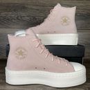 Converse Women's Chuck Taylor All Star Modern Lift Hi Platform Pink Suede Shoes