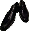 Men's Ronaldo Handmade Solid Black Italian Leather Oxford Tie Dress Shoes $350
