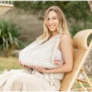 Lolo Baby Breastfeeding Sling Support - White & Grey Stripe