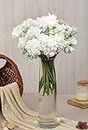 SATYAM KRAFT 1 Bunch Artificial Dahlia Fake Flowers for Gifting, Home, Office, Bedroom Decoration Items(Without Vase Pot)(Fabric)(White)
