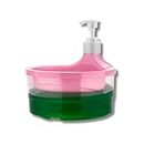 Kitch cuT Kitchen Accessories Items - Push Button Liquid Soap Dispenser, Essential Kitchen Items, Durable and Practical Soap Dispenser for Kitchen Use Pack of 1 (Pink)