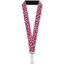 Buckle Down Women's Lanyard-1.0"-Brains Black/Pink Key Chain, Multicolor, One Size