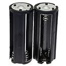 E-outstanding AAA Battery Holder 2PCS Black Cylindrical 3x1.5V AAA Plastic Battery Storage Adapter Case Box for Flashlight Lamp RC (Dia 0.85 inch)