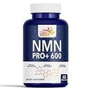 FITNESS VEDA Truely Indian 99% Ultra Purity NMN PRO+ 600mg Maximum Antioxidant Anti-Aging, Cellular Repair,Boost NAD+, Immune & Energy, 60 Capsules