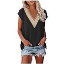 ANDBXH Womens Cap Sleeve Summer Tops,Womens t Shirts for Clearance,Super Discounts Outlet Under 10,Lightening Deals The Day,Flash of Day Prime,Under 3 Dollar Items E-Black, X-Large