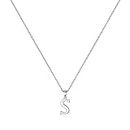 Turandoss S925 Sterling Silver Initial Necklace for Women Girls, Dainty Hypoallergenic Initial Necklace S925 Sterling Silver Necklace for Women Teens Girls(S)