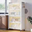 COVAODQ 5 Tier Pantry Storage Cabinet Baker Racks for Kitchen with Storage Kitchen Pantry Storage Cabinet Microwave Rack Storage Rack