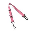 Rumyve Adjustable Dog Nylon Car Seat Belt, Pet travel Accessory Seat Belt Safety Restraint Strong Durable (Pink)