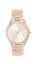 Michael Kors Watch for Women Slim Runway, Three Hand Movement, 42 mm Rose Gold Stainless Steel Case with a Stainless Steel Strap, MK3197