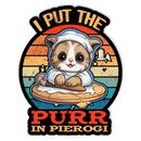 I Put The Purr Pierogi Funny Polish Pierogi Black Cat A Vinyl Sticker Size 5in