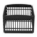 IRIS USA 24" Exercise 4-Panel Pet Playpen, Dog Playpen For Puppy Small Dogs Keep Pets Secure Easy Assemble Easy Storing Customizable Non-Skid Rubber Feet, Black