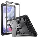 Fintie Shockproof Case for Samsung Galaxy Tab A7 Lite 8.7 inch 2021 Model (SM-T220/T225/T227), Tuatara Rugged Unibody Hybrid Full Protective Bumper Kickstand Cover w/Built-in Screen Protector, Black