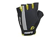 0 Massi Classic Unisex Cycling Gloves, Black/Yellow Fluorine, Size L
