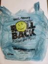 Rara bolsa de plástico Walmart 1997 azul rollback cara sonriente de un solo uso