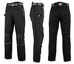 Texpeed Mens Motorcycle Waterproof Overtrousers Motorbike Moped Scooter Rain Biker Pants With Black CE Armour (EN 1621-1) 32W / 30L