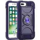 MARKILL Compatible with iPhone Se3/iPhone Se2,iPhone 6/6S Case,iPhone7/iPhone8 Case 4.7 Inch with Ring Stand, Heavy-Duty Military Grade Shockproof Cover (Deep Purple)