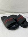Givenchy Logo Pool Slides Black Red Lettering Size 39 Classy Used RARE..