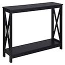Convenience Concepts Oxford Console Table with Shelf, Black