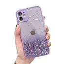 VONZEE® Case Compatible with iPhone 11 (6.1 inch), Non Moving Glitter Cover for Girls & Women Soft TPU Shockproof Anti Scratch Drop Protection Cover (Purple)