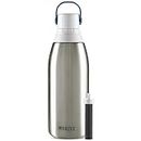 Brita Stainless Steel Premium Filtering Water Bottle, BPA-Free, Reusable, Insulated, Replaces 300 Plastic Water Bottles, Filter Lasts 2 Months or 40 Gallons, Includes 1 Filter, Stainless - 32 oz.