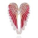 Set of 2pcs Gold Vintage Diamonds Alloy Rhinestone Crystal Angel Wings Brooch Pin For Women Men Clothes Suit Dresses Jewelry Accessory