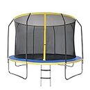 Panana 8ft / 10ft / 12ft / 14ft Outdoor Trampoline with Safety Enclosure Netting and Ladder for Kids Adults Space Hopper Exercise Fitness Indoor Gym Garden Park