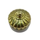 Eurotex 2-Way Porcelain Base Switch in Natural Polished Brass with Flower Design