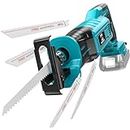 Cordless Reciprocating Saw for Makita 18V Battery,Cerycose Brushless Recipro Saw,Variable Speed 1" Stroke Length,3200 SPM,Toolless Blade Change, 4 Saw Blades for Metal/Wood/PVC Cutting Tool Only