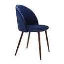 LEVEDE Dining Chairs, Set of 2 Reading Seating, Velvet Kitchen Chairs, Chic Nursing Seats, Home Furniture for Dining Room, Living Room, Cafe, Meeting Room, Load Up to 150kg (Navy)