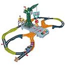 Thomas and Friends Motorized Train Set, Talking Cranky Delivery Set, Battery Powered Toy Train and Crane with Songs and Sounds, UK English Version, HXG12