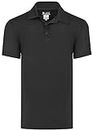 LA Police Gear Men's Atlas Tencel Polo, Anti-Wrinkle Sleeve Polo Shirt for Men, Black, Medium