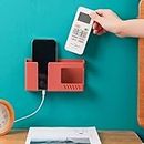 D-Mark Plastic Wall Mounted with Adhesive Strips Mobile Holder Storage Case for Remote | Wall Mobile Stand Charging Holder with TV AC Remote - Random Color (Pack of 1)