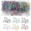 100 Pcs Large Cat Paper Clips Cute Animal Shaped Paperclip 6 Colors Creative Funny Memo Clips for Kids Adorable Bookmarks Office Supplies Gifts for Women Men Cat Lovers