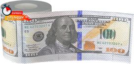 240 hojas de papel higiénico broma mordaza dinero, billete de 100 dólares, 1 rollo