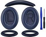 SOULWIT Ear Pads Cushions + Headband + Silicone Earpads Cover Protector, Replacement Kit for Bose QuietComfort 35 QC35, QC35 ii Over-Ear Headphones - Blue