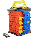 Hot Wheels ​ Roll Out Raceway Track Set, Storage Bucket Unrolls into 5-Lane Racetrack for Multi-Car Play, Connects to Other Sets, with 1 1:64 Car, for Kids 4 Years & Up