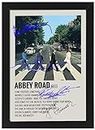 Beatles Abbey Road Poster Autographed Album Cover Signed Poster - Wall Art Print Display, Fan Merchandise Gift, Decor for Studio, Office, Home (Unframed, A4 (12x8" - 30x21cm))