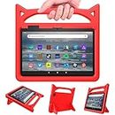 New Fire 7 Tablet Case for Kids 2022 Release, Riaour Kids Shock Proof Protective Cover Case with Handle & Stand for Amazon Fire 7 Tablet (ONLY Compatible with 12th Generation, 2022 Release) (Red)