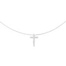 IzuBizu London Womens Cross Pendant Choker Transparent Fishing Line Invisible Chain Necklace Birthday Party Celebration Mother's Day Jewellery