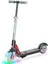 Gotrax GKS Lumios Electric Scooter for Kid Age 6-12, Max 10Km and 12km/h Speed, 6" Flash Front Wheel and 3 Adjustable Height, UL2272 Certified Approved and Lightweight Aluminum Frame for Kid, Gray
