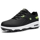 Fenlern Men's Golf Shoes Non-Slip Water-Resistant Lightweight, Black White 13