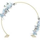 Fomcet 8FT Large Gold Round Backdrop Stand Metal Circle Wedding Balloon Floral Flower Arch Frame for Anniversary Birthday Party Valentine Ceremony Wedding Decorations Thickend Square Tubes