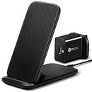 [All in One Package] Spigen SteadiBoost Convertible 15W Fast Wireless Charger Stand Pad Qi Certified Compatible with iPhone 14 13 12 Pro Mini 11 SE 2020 XS X XR Samsung S23 S22 S21 S20 Ultra